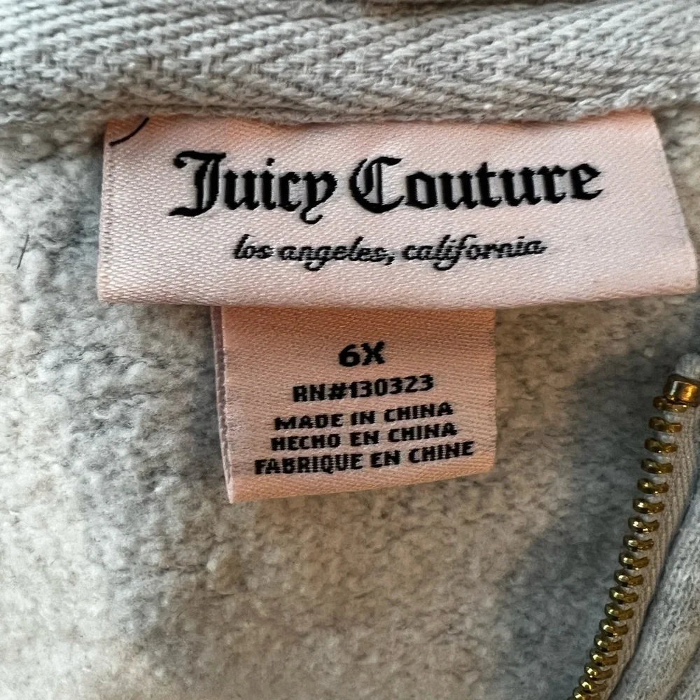 Juicy Couture girls Grey Hoodie sweatshirt /size 6X